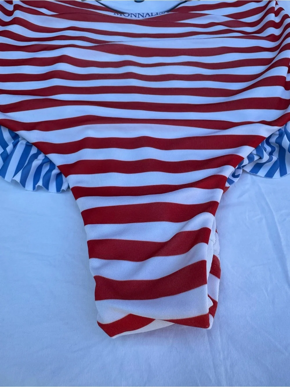 Monnalisa Hello Kitty Striped Girls Swimsuit, Size 12